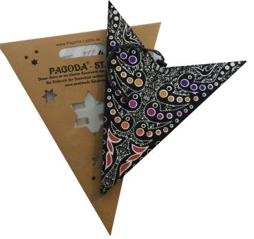 Kali schwarz  - Faltbarer Leuchtstern, Weihnachtsstern aus Papier mit 5 Zacken, 60 cm